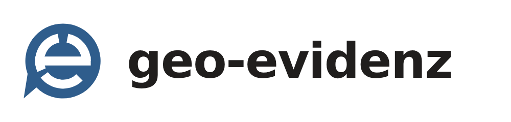 Logo geo-evidenz mit dunklem Schriftzug